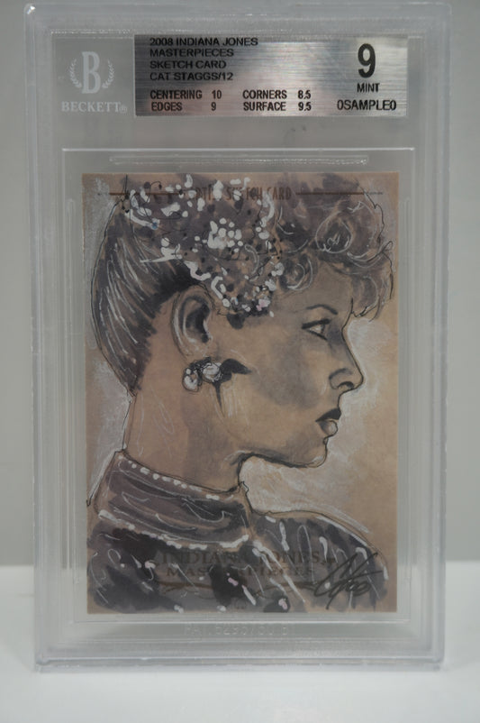 2008 Indiana Jones Masterpieces Cat Staggs/12 BGS 9