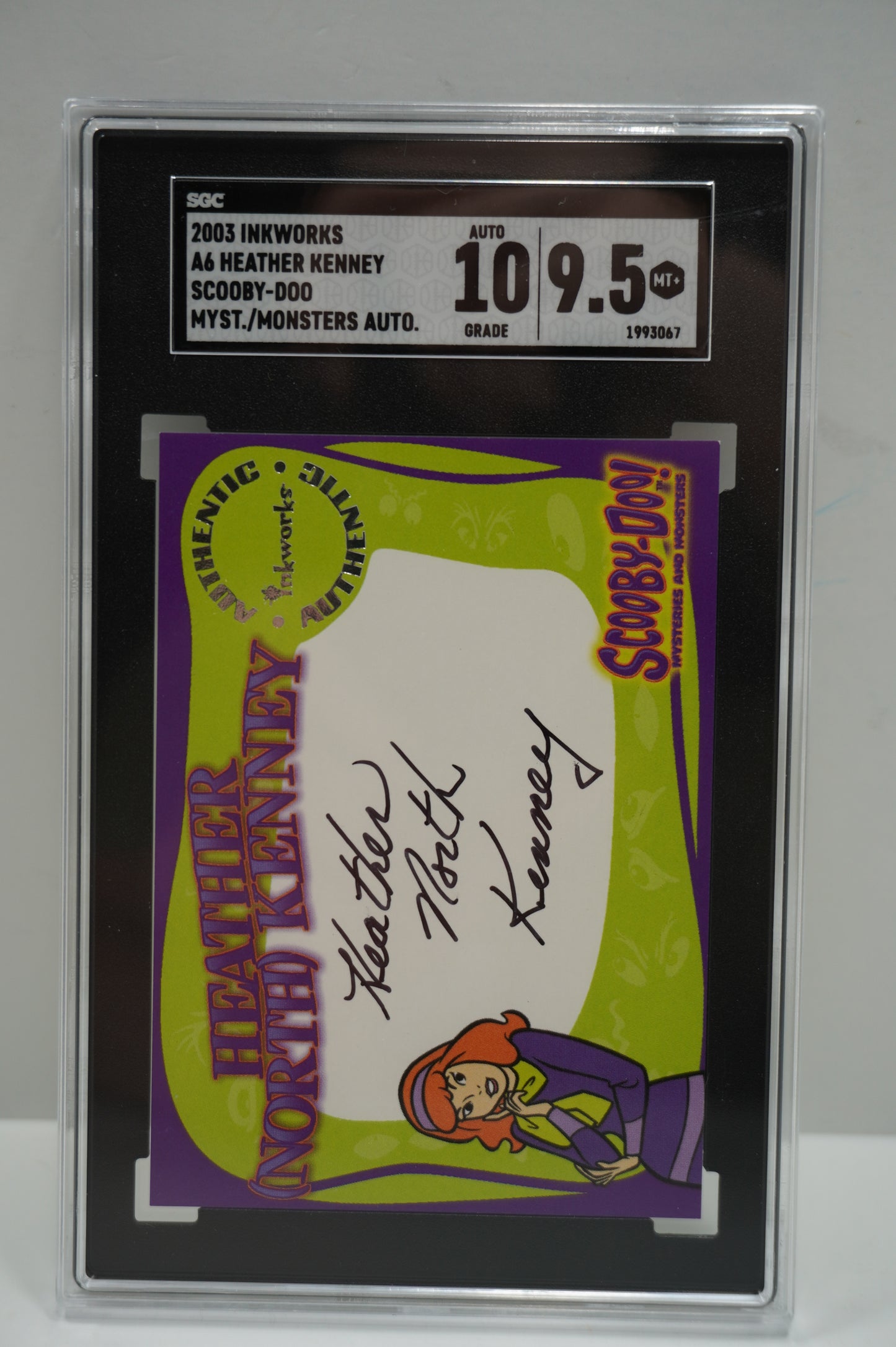 2003 Inkworks Scooby Doo Mysteries and Monsters Heather Kenney A6 Auto SGC 9.5