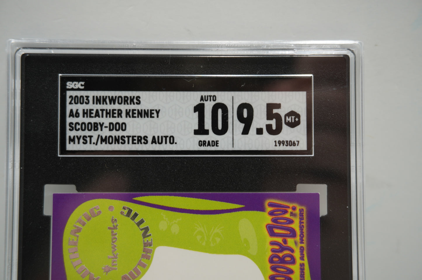 2003 Inkworks Scooby Doo Mysteries and Monsters Heather Kenney A6 Auto SGC 9.5