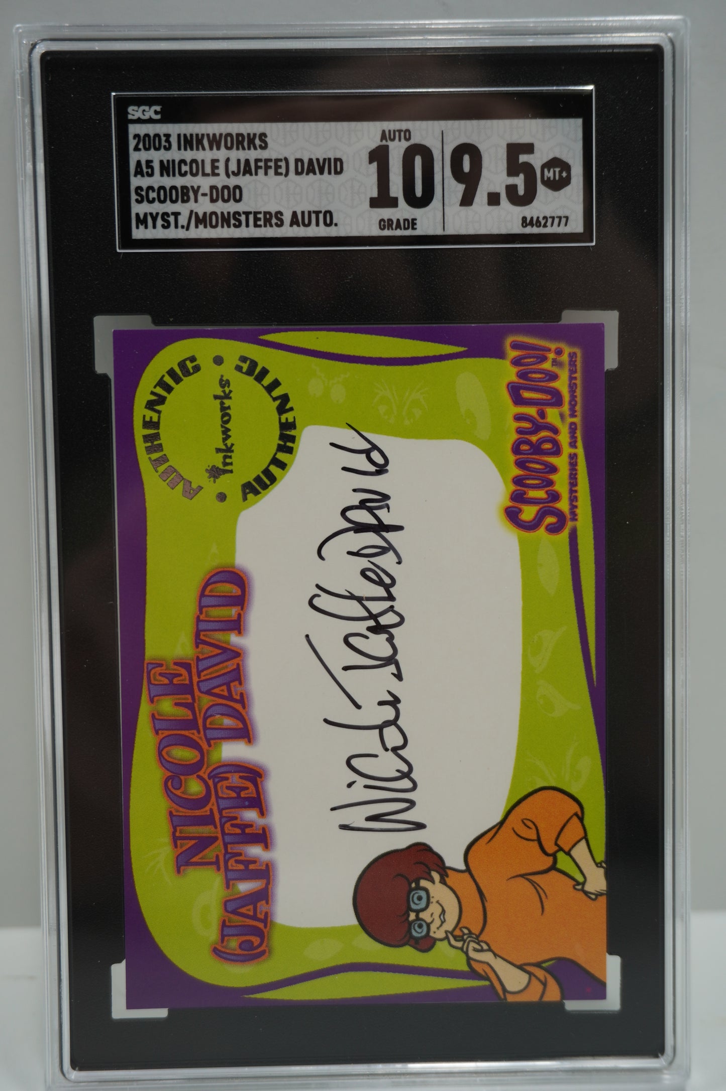 2003 Inkworks Scooby Doo Mysteries and Monsters Nicole David A5 Auto SGC 9.5 (Copy)