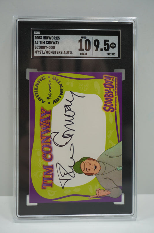 2003 Inkworks Scooby Doo Mysteries and Monsters Tim Conway A2 Auto SGC 9.5