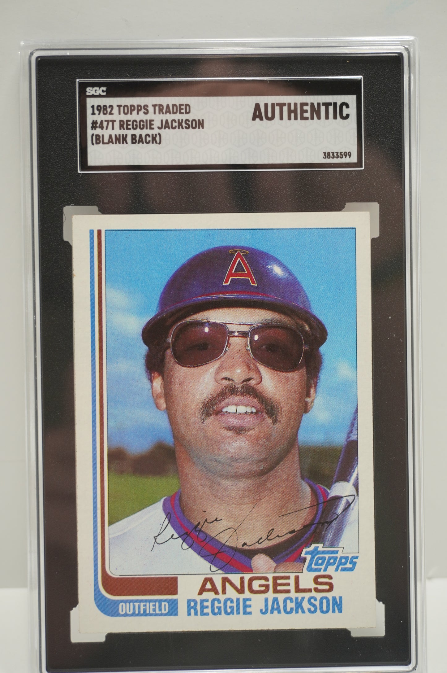 1982 Topps Traded Reggie Jackson 47T Blank Back SGC Authentic