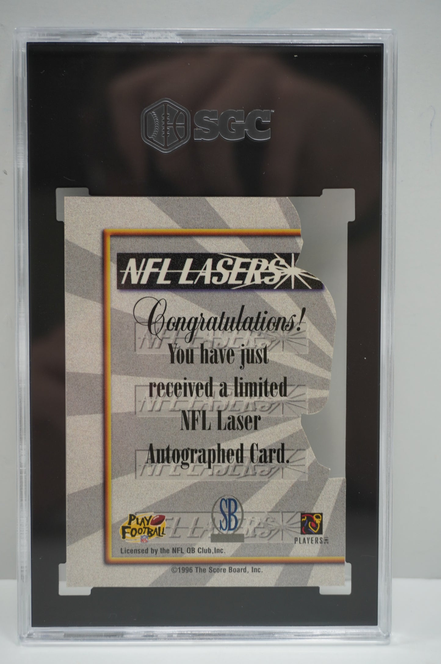 1996 Score Board Laser's Steve Young Auto Diecut /100 SGC 9