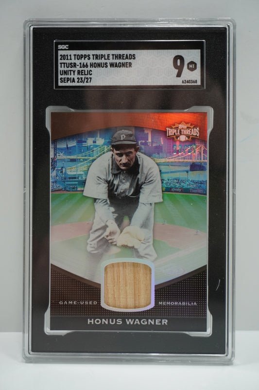 2011 Triple Threads Honus Wagner TTUSR-166 Unity Relic /27 SGC 9