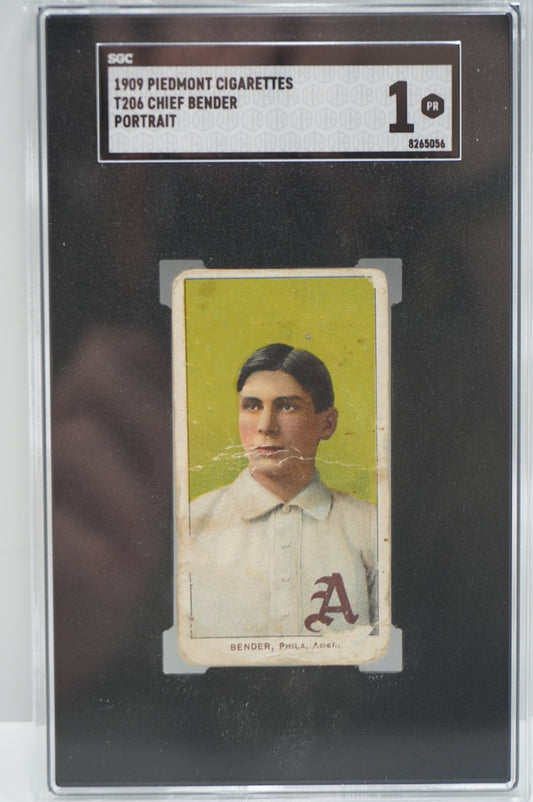 1909 Piedmont Cigarettes Chief Bender T206 Portrait SGC 1