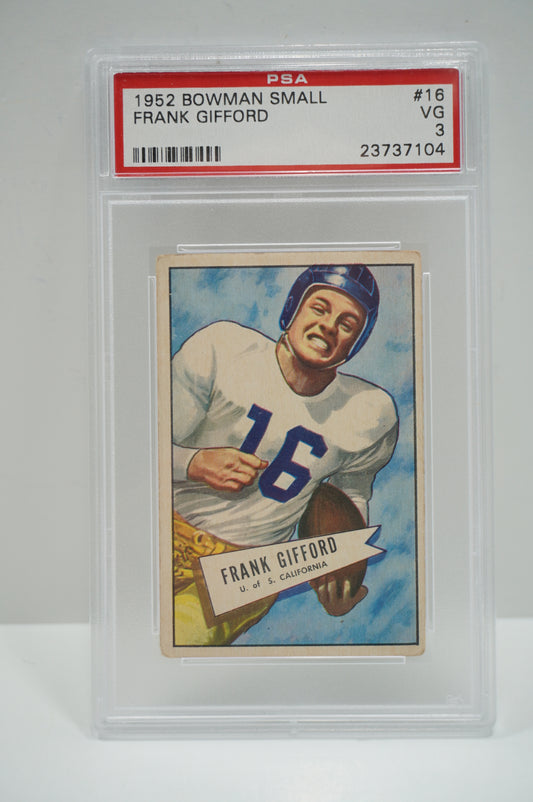 1952 Bowman Small Frank Gifford 16 PSA 3