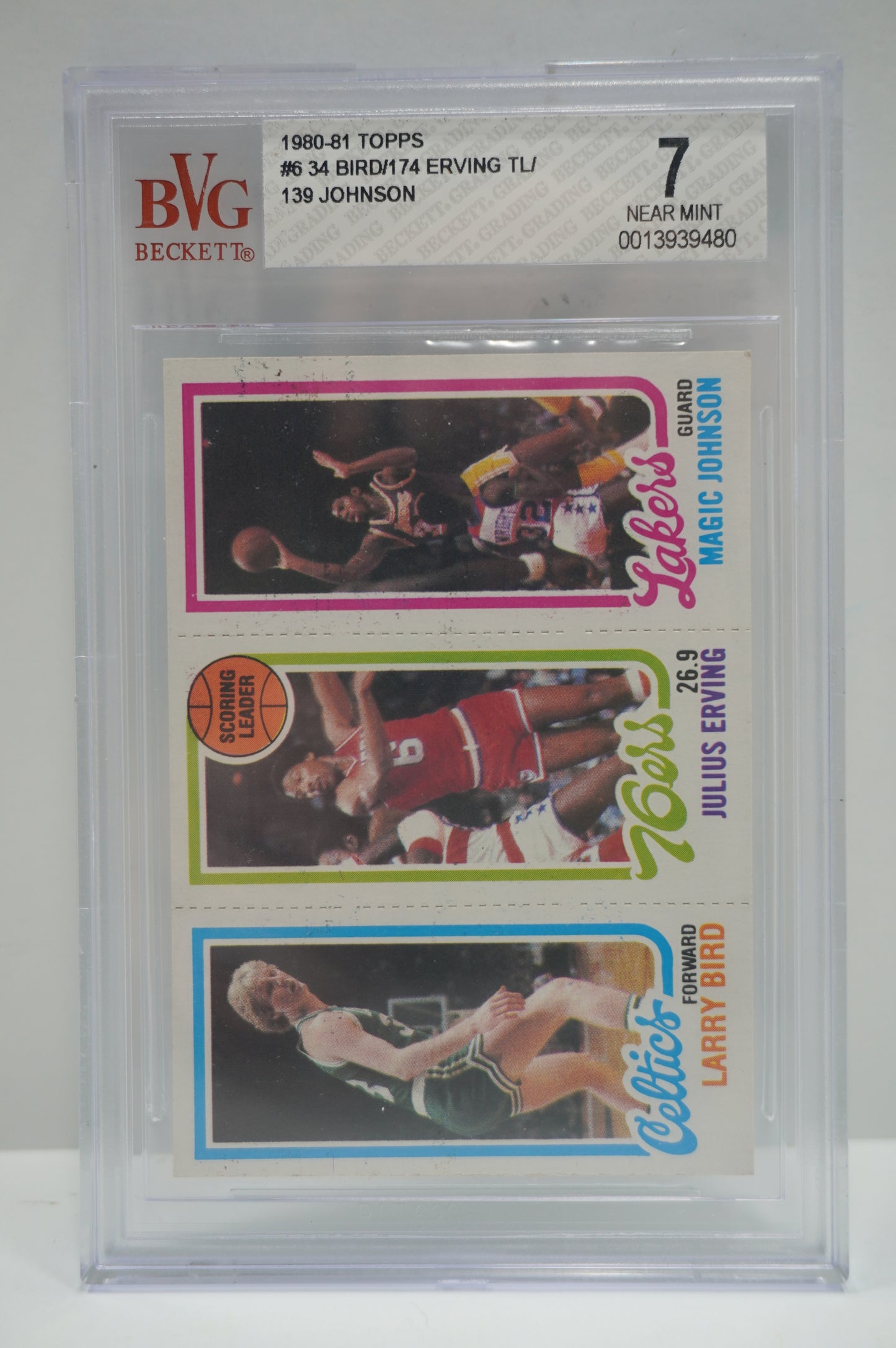 1980 Topps Bird Erving Johnson #6 BGS 7
