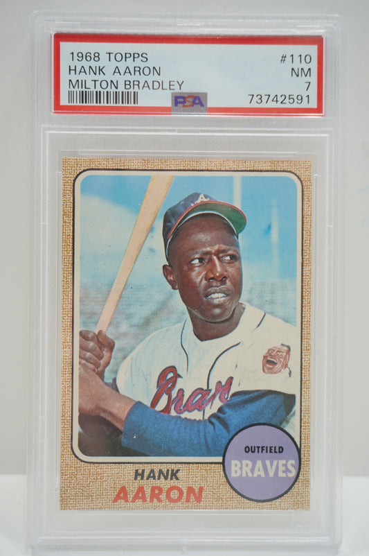 1968 Topps Hank Aaron Milton Bradley 110 PSA 7