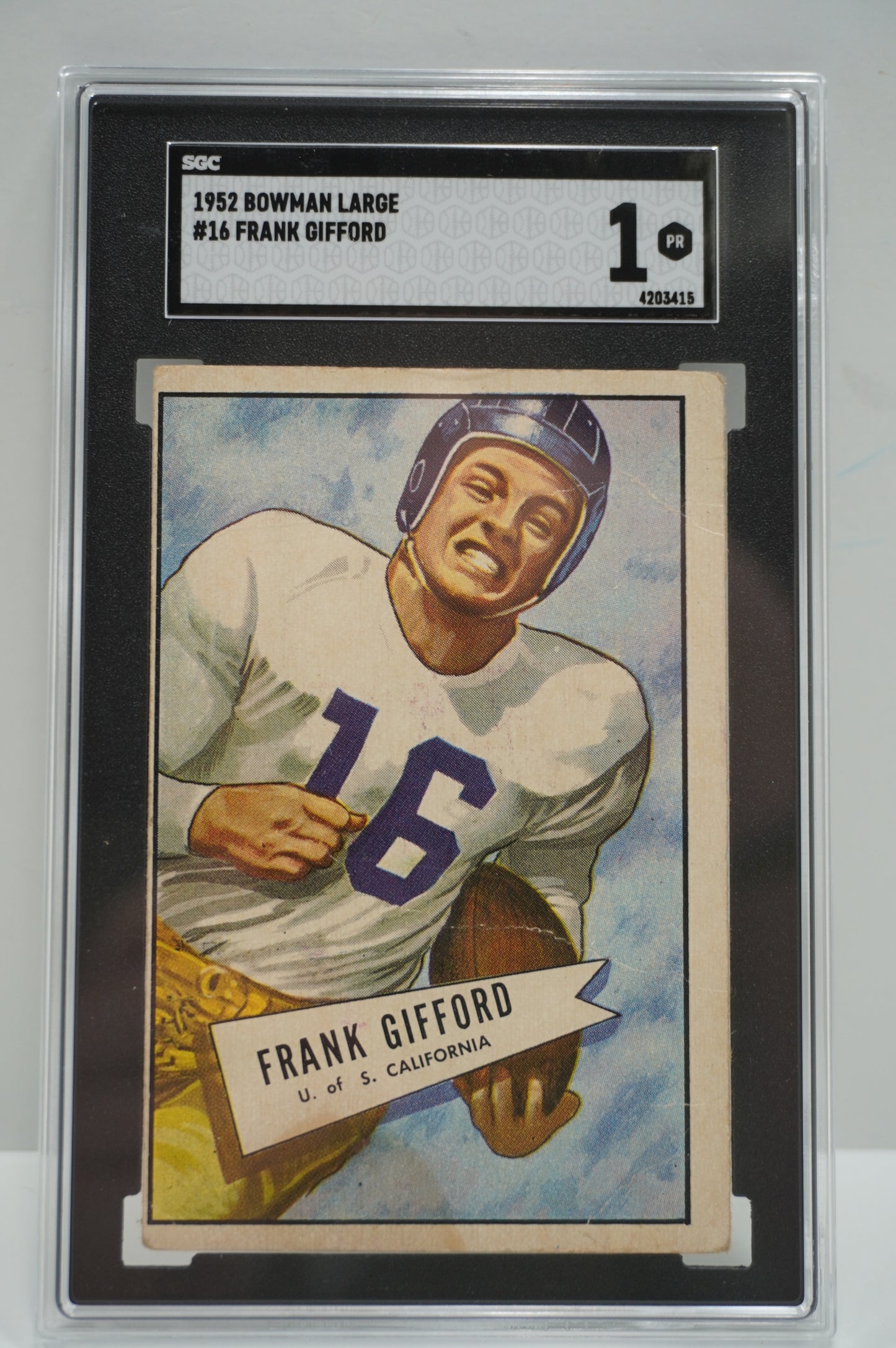 1952 Bowman Large Frank Gifford 16 SGC 1