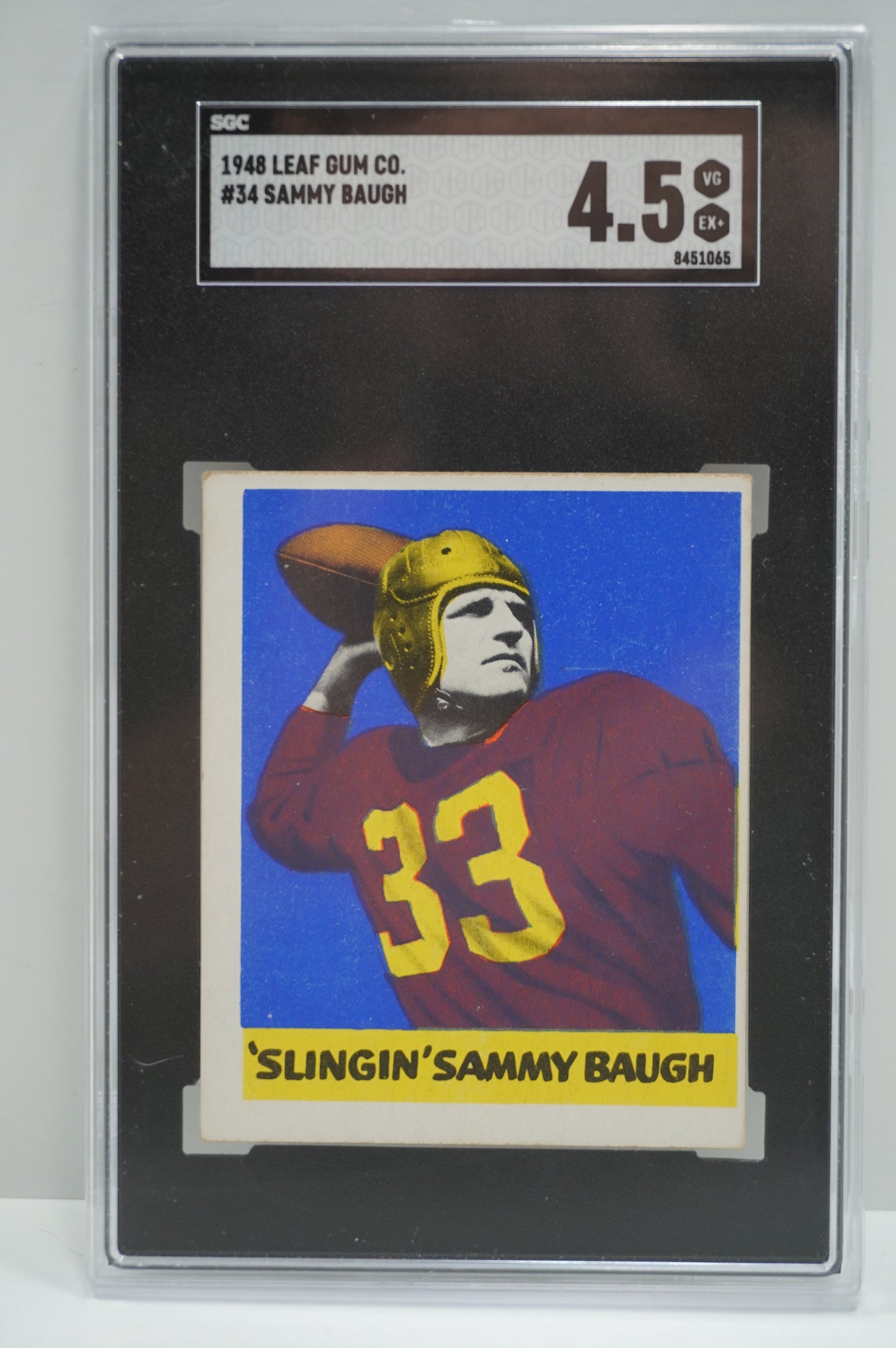 1948 Leaf Gum Sammy Baugh 34 SGC 4.5