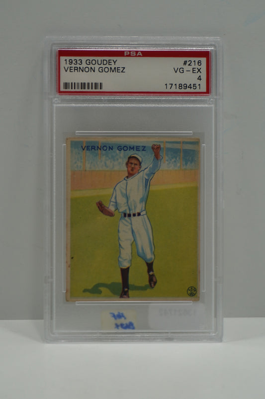 1933 Goudey Vernon Gomez 216 PSA 4
