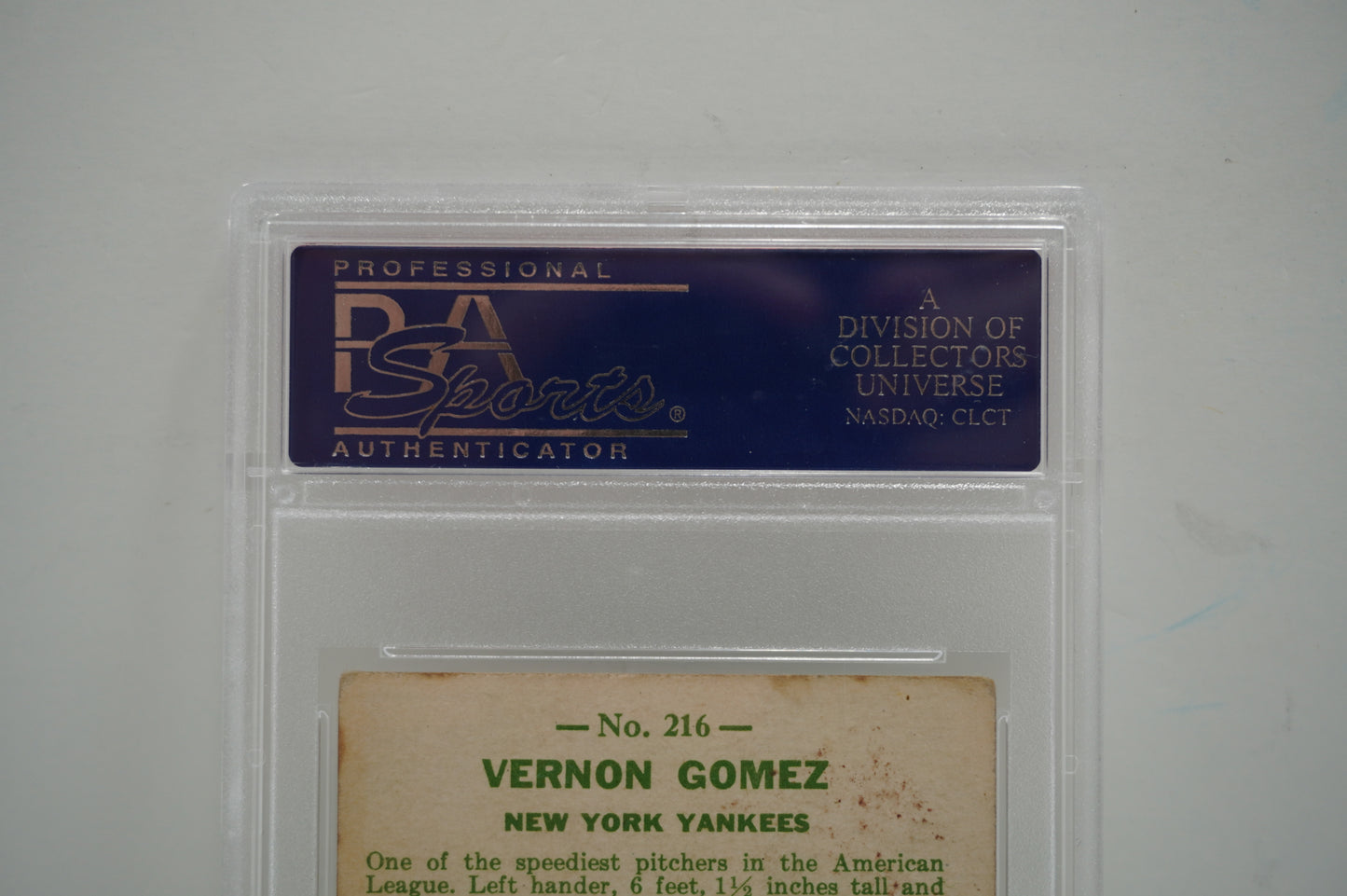 1933 Goudey Vernon Gomez 216 PSA 4