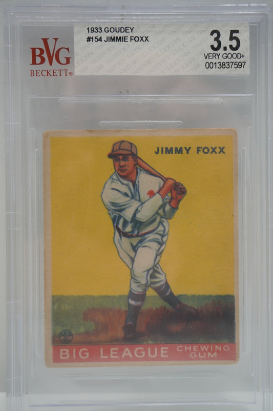 1933 Goudey Jimmie Foxx 154 BVG 3.5