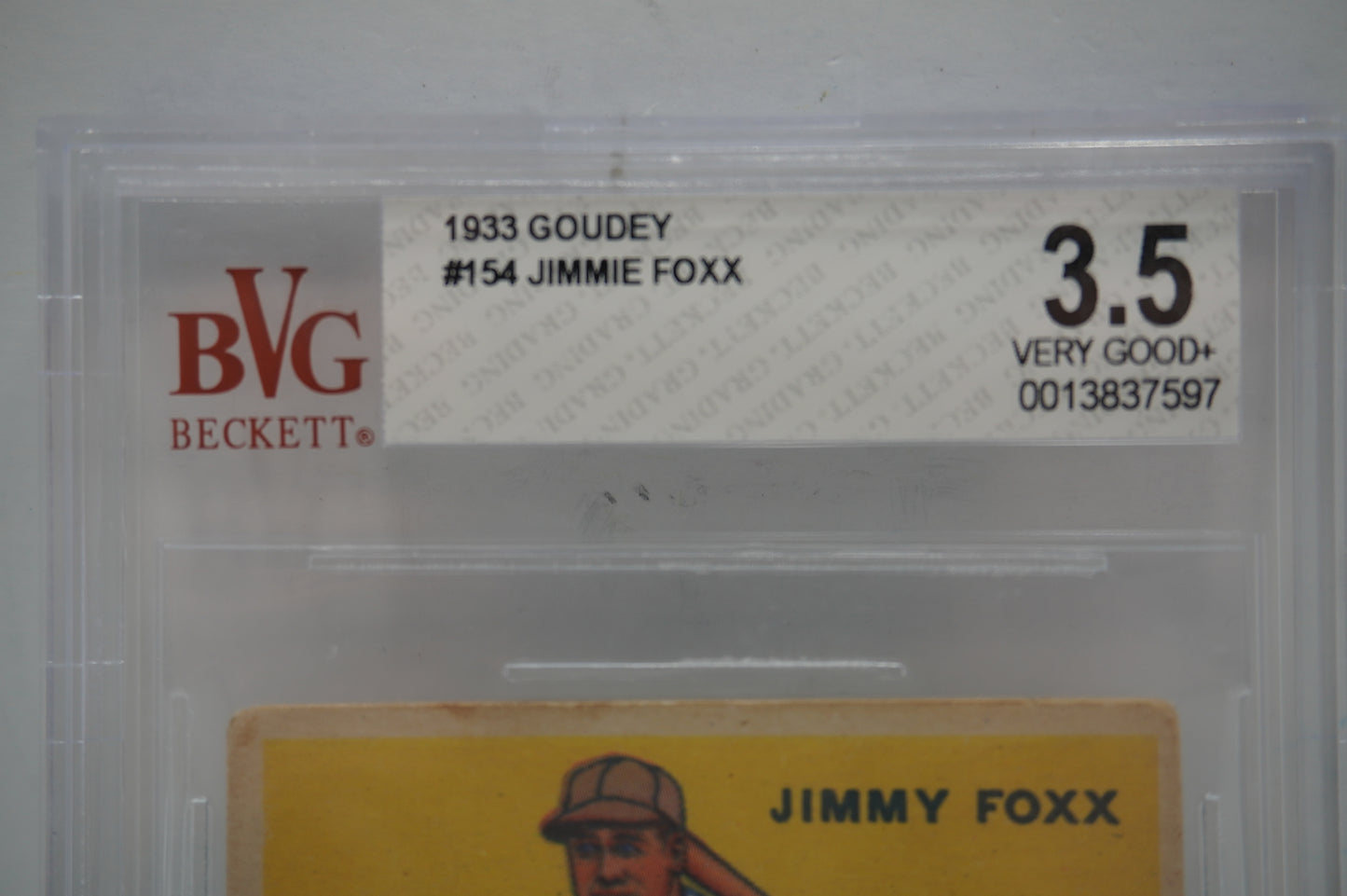 1933 Goudey Jimmie Foxx 154 BVG 3.5