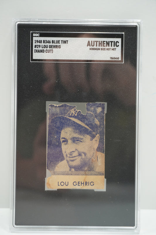 1948 R346 Blue Tint Lou Gehrig 29 SGC Authentic
