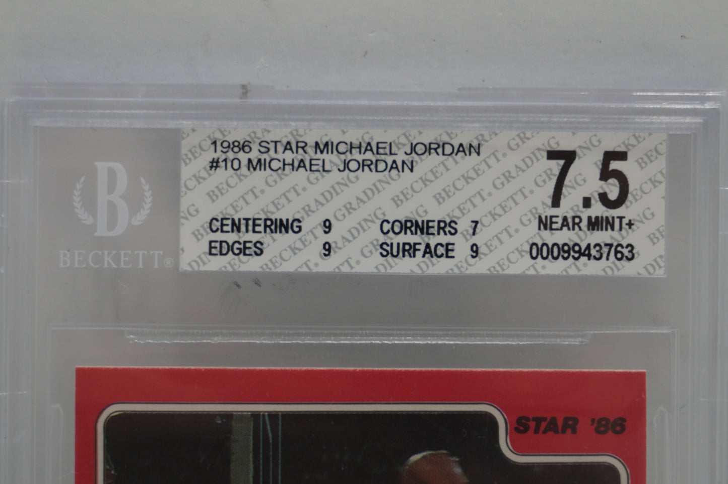 1986 Star Michael Jordan #10 Michael Jordan BGS 7.5