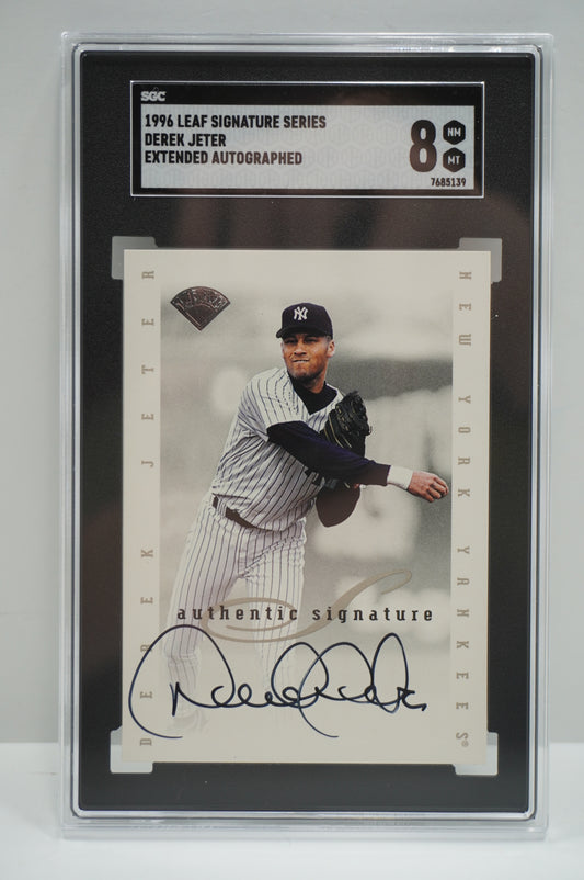 1996 Leaf Signature Series Derek Jeter Extended Auto SGC 8