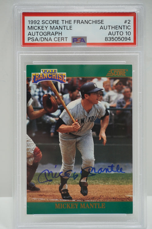 1992 Score the franchise Mickey Mantle Autograph PSA Authentic 10 Auto