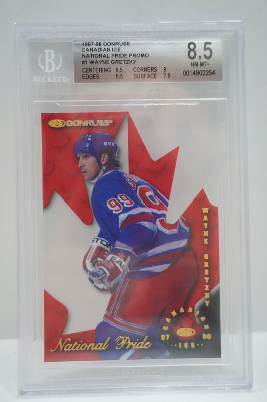 1997-98 Donruss Canadian Ice National Pride Promo Wayne Gretzky 1 BGS 8.5