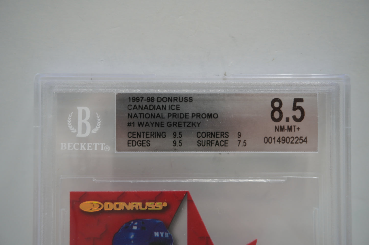 1997-98 Donruss Canadian Ice National Pride Promo Wayne Gretzky 1 BGS 8.5
