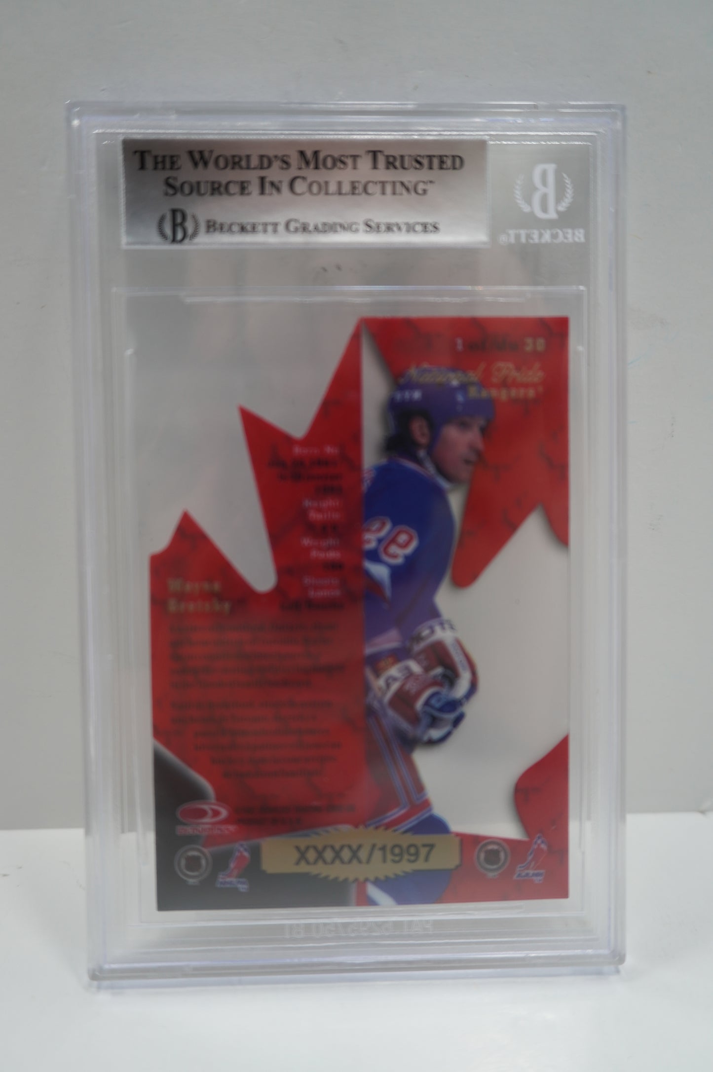 1997-98 Donruss Canadian Ice National Pride Promo Wayne Gretzky 1 BGS 8.5