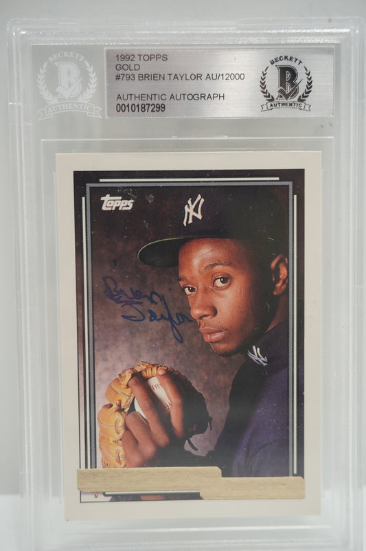 1992 Topps Gold 793 Brien Taylor AU/12000 BGS Authentic