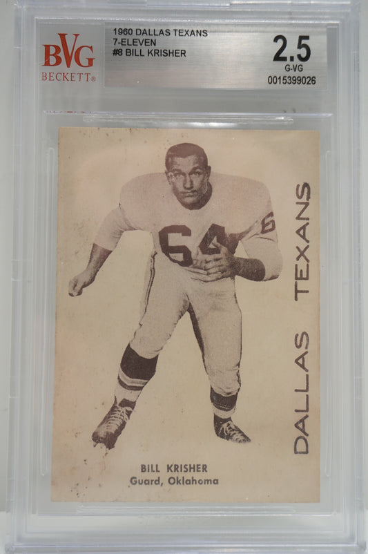 1960 Dallas Texans 7-Eleven Bill Krisher 8 BVG 2.5