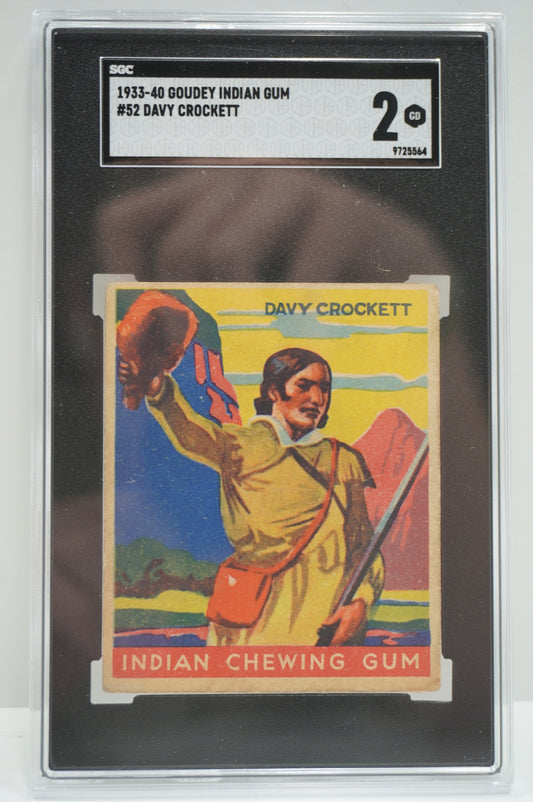 1933-40 Goudey Indian Gum Davy Crockett 52 SGC 2