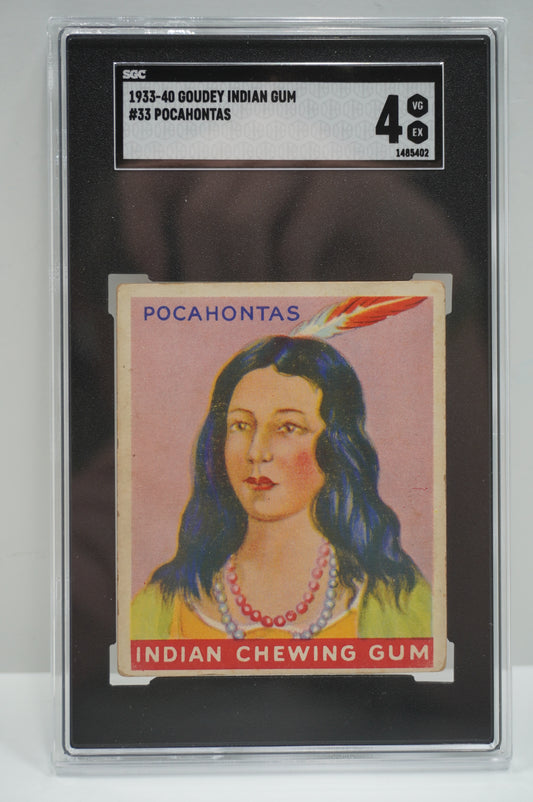 1933-40 Goudey Indian Gum Pocahontas 33 SGC 4