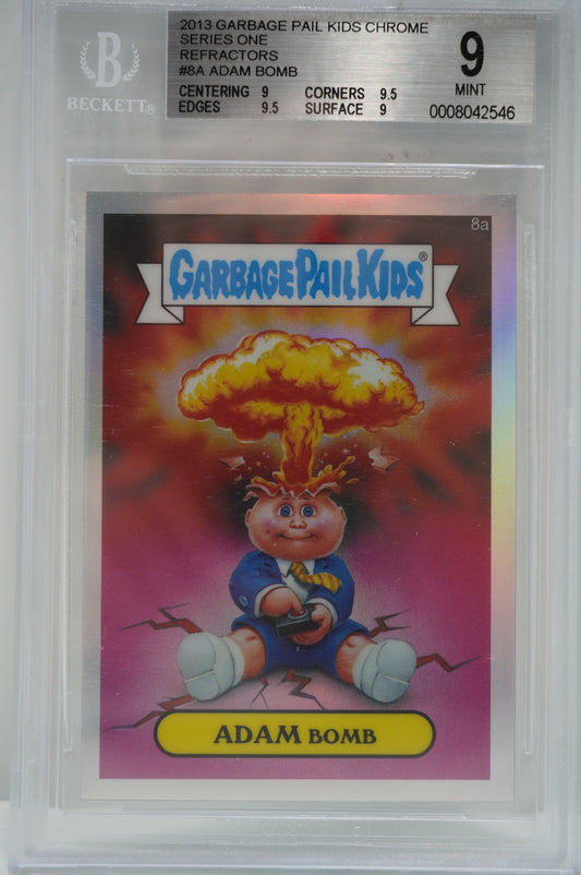 2013 Garbage Pail Kids Chrome Series One Adam Bomb Refractor 8A BGS 9