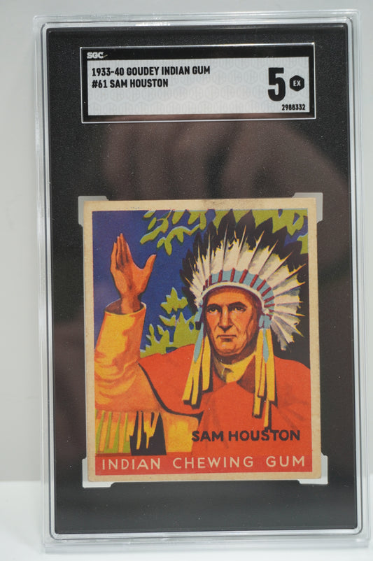 1933-40 Goudey Indian Gum Sam Houston 61 SGC 5