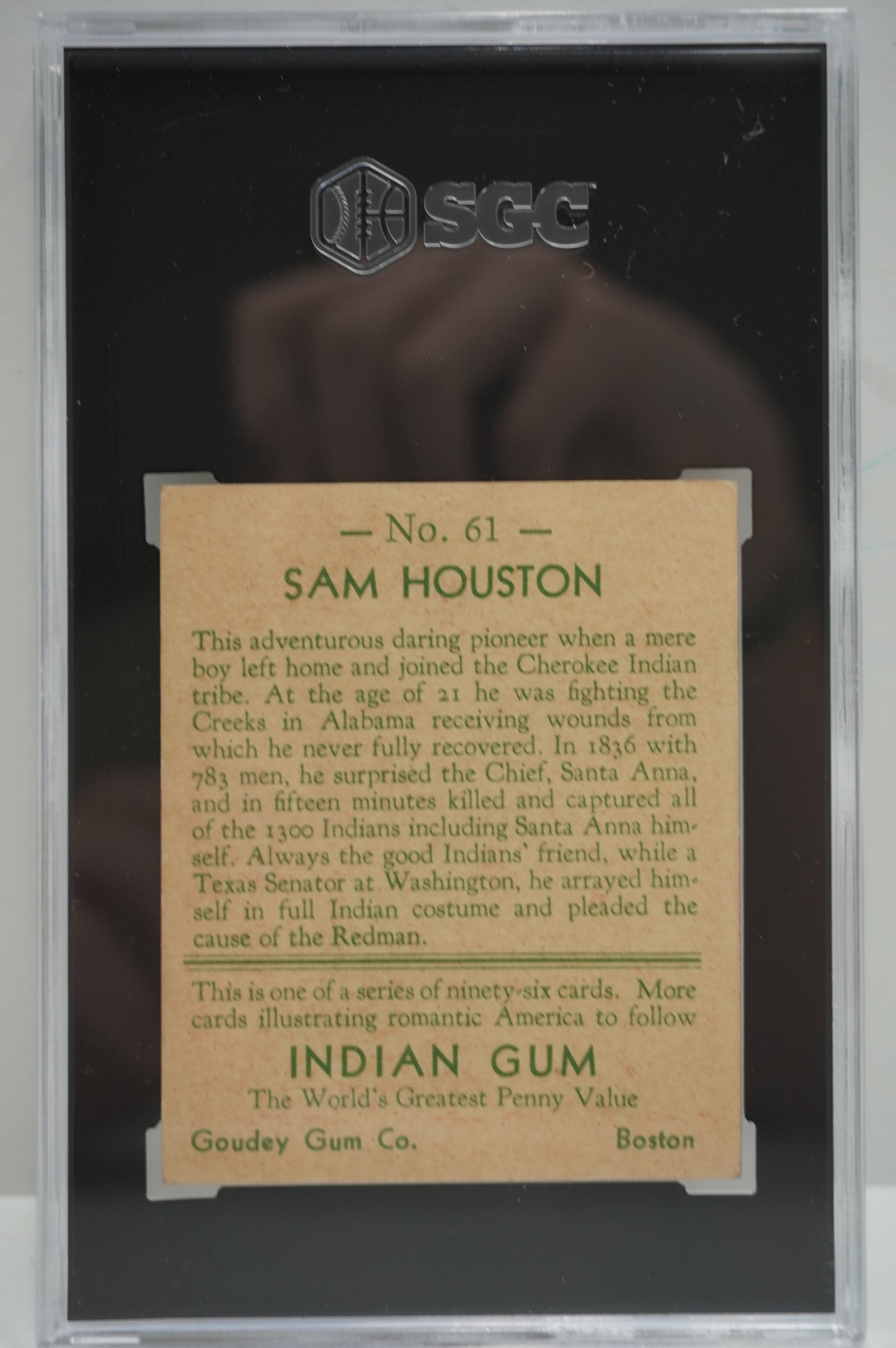 1933-40 Goudey Indian Gum Sam Houston 61 SGC 5