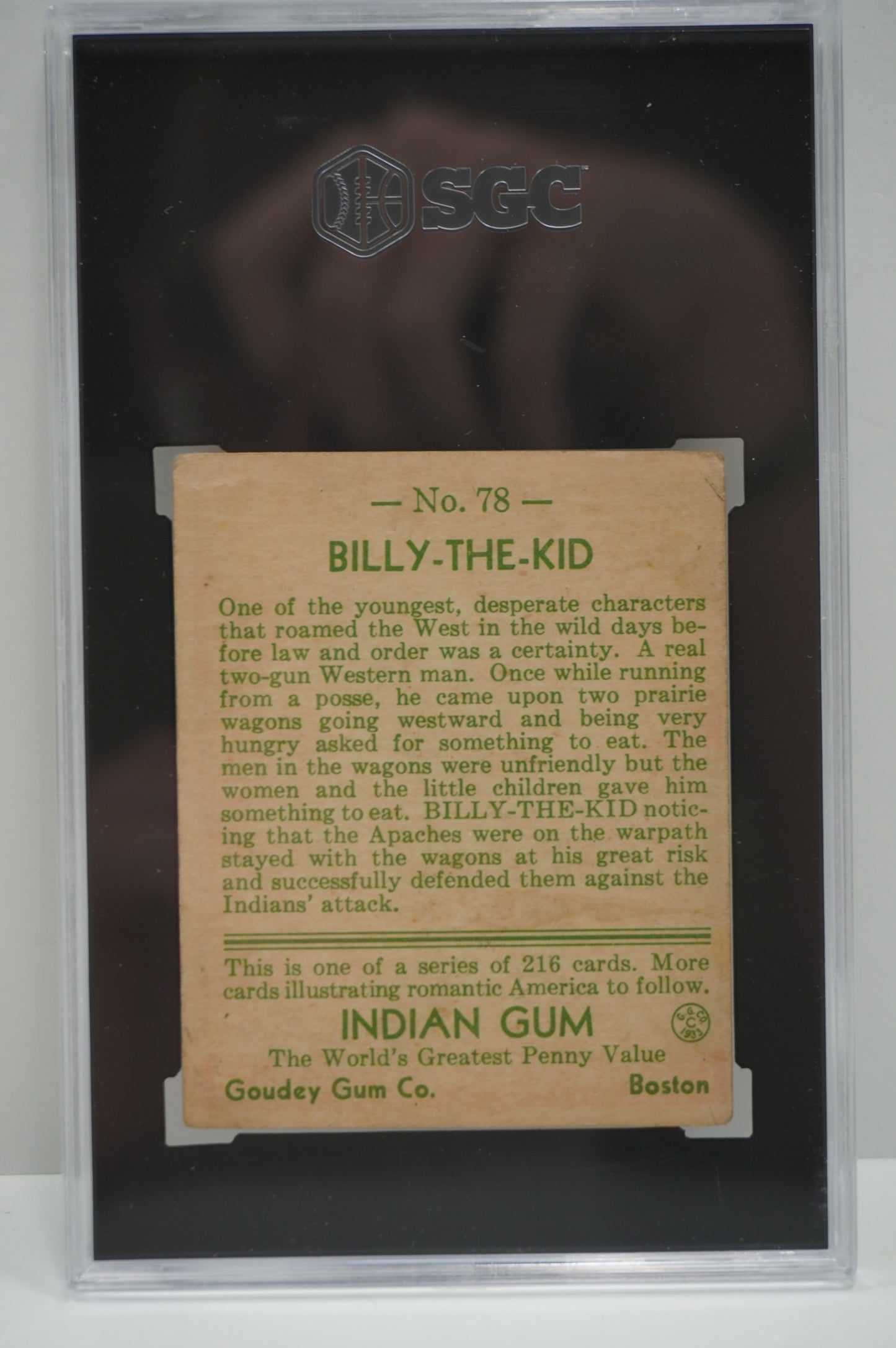 1933-40 Goudey Indian Gum Billy the kid 78 SGC 3