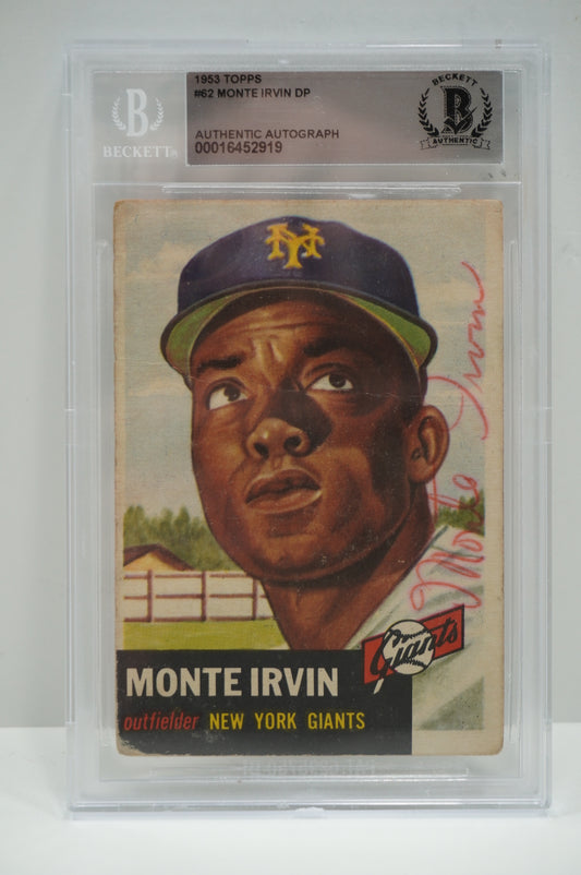 1953 Topps Monte Irvin DP 62 Beckett Authentic
