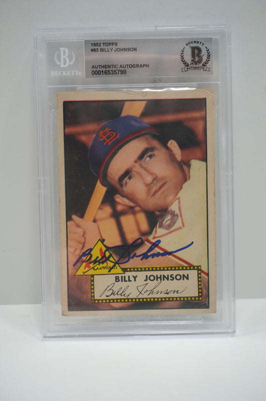 1952 Topps Billy Johnson 83 BGS Authentic