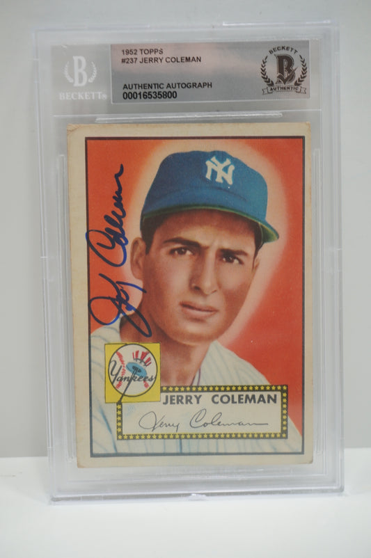 1952 Topps Jerry Coleman 237 BGS Authentic