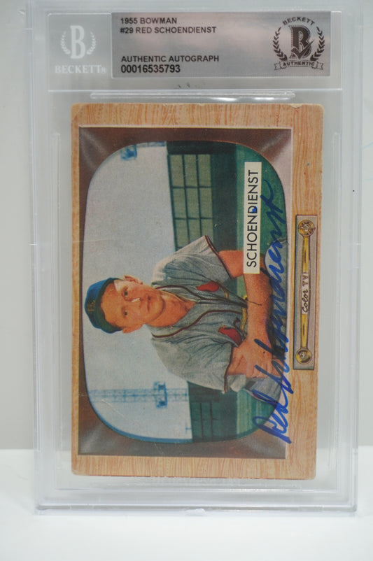 1955 Bowman Red Schoendienst 29 BGS Authentic