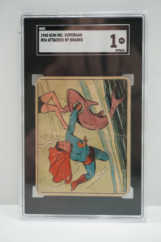 1940 Gum Inc. Superman Attacked by sharks 24 SGC 1