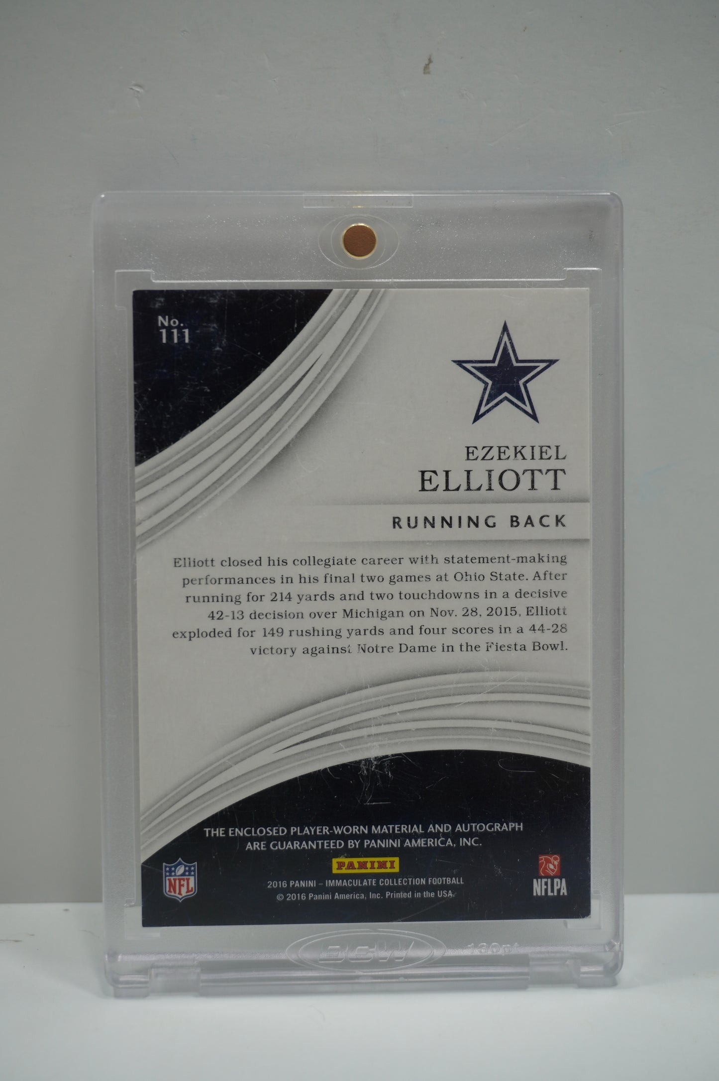 2016 Immaculate Ezekiel Elliott Unsigned Card