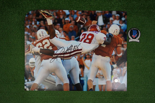 ROY WILLIAMS OU OKLAHOMA SOONERS SIGNED 16x20 Superman PHOTO BAS COA