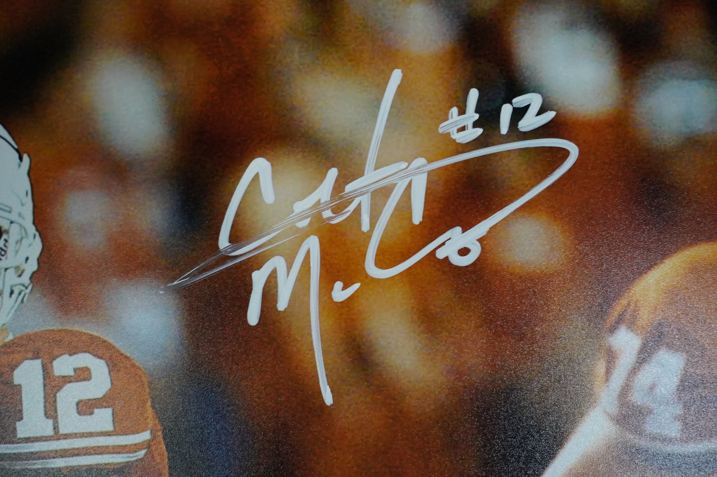 COLT McCOY TEXAS LONGHORNS SIGNED 16x20 Drop Back PHOTO BAS COA