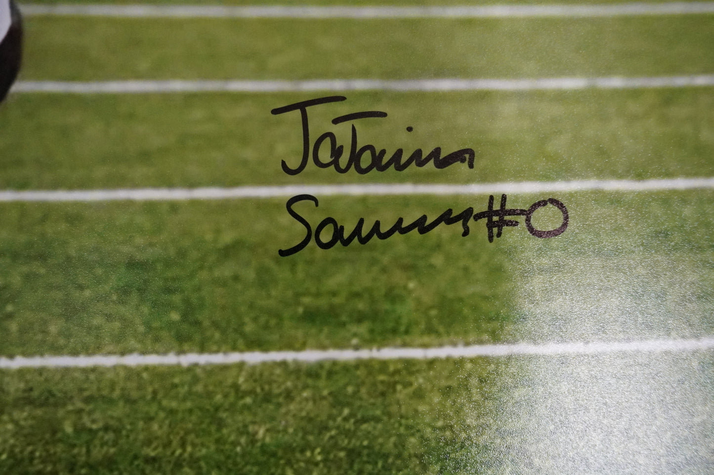 JA'TAVION SANDERS TEXAS LONGHORNS SIGNED 16x20 Touchdown PHOTO BAS COA