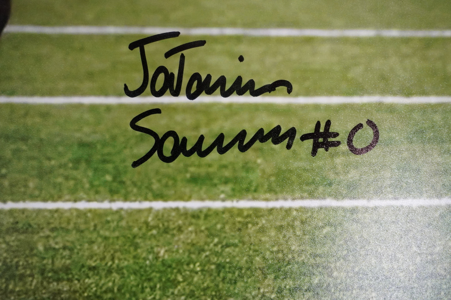 JA'TAVION SANDERS TEXAS LONGHORNS SIGNED 16x20 Touchdown PHOTO BAS COA