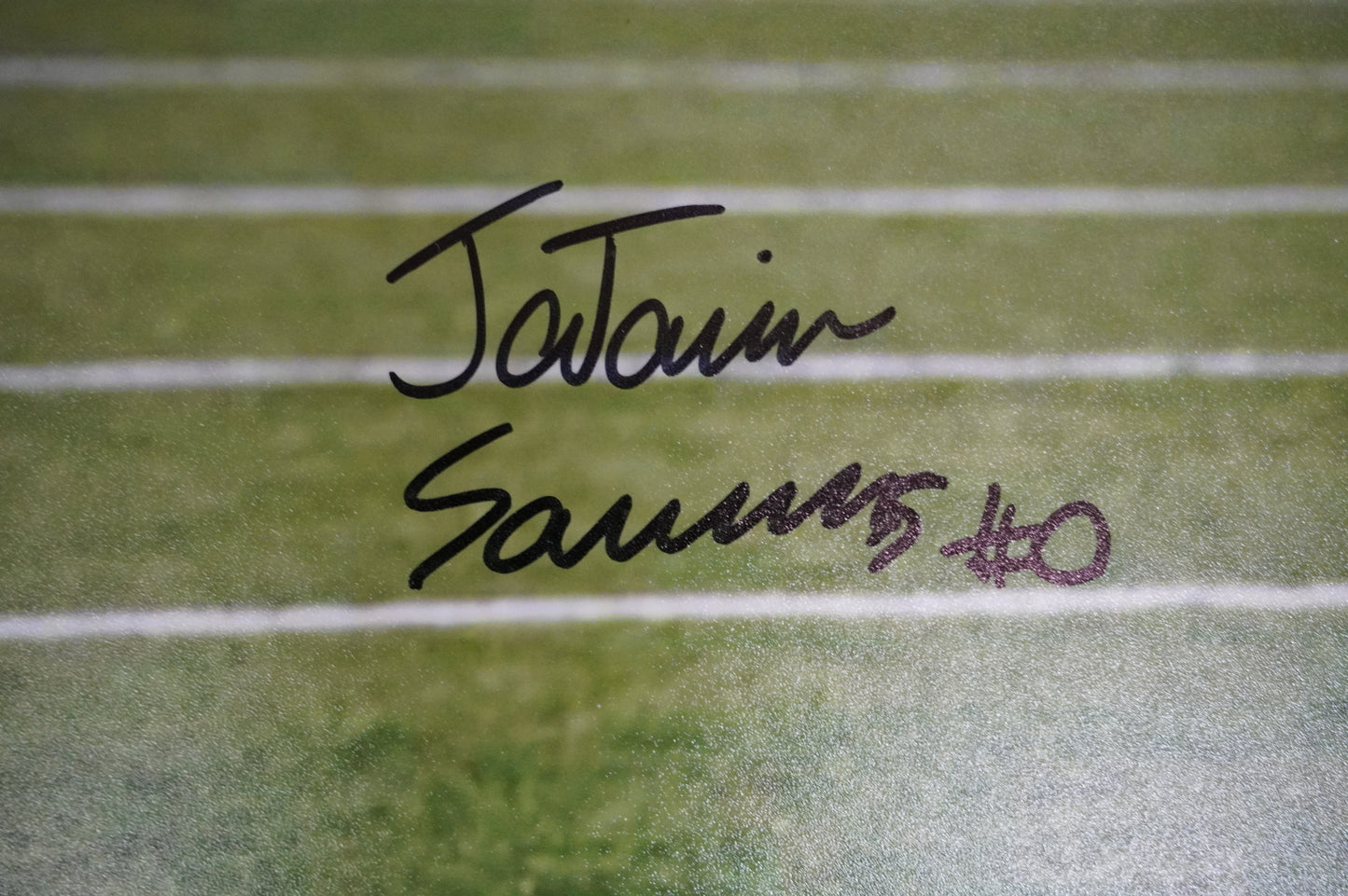 JA'TAVION SANDERS TEXAS LONGHORNS SIGNED 16x20 Touchdown PHOTO BAS COA