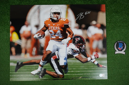 JONATHON BROOKS TEXAS LONGHORNS SIGNED 16x20 Touchdown PHOTO BAS COA