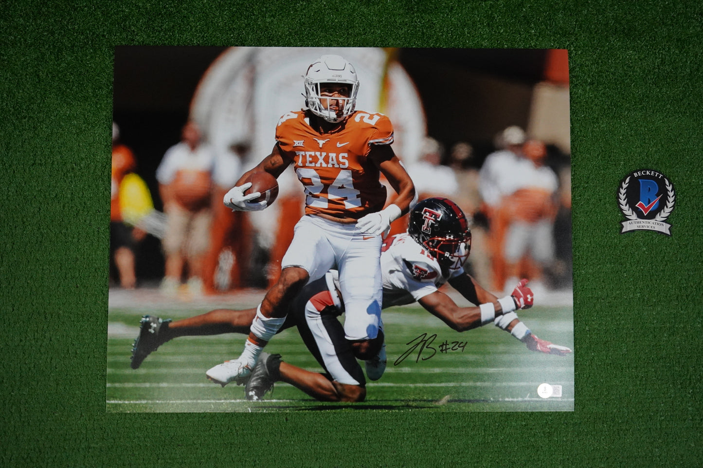 JONATHON BROOKS TEXAS LONGHORNS SIGNED 16x20 PHOTO BAS COA