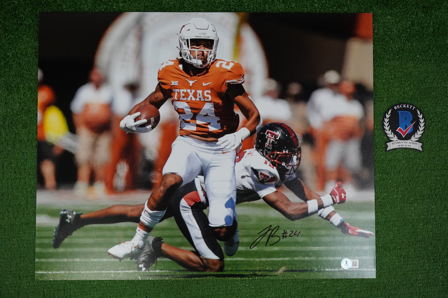 JONATHON BROOKS TEXAS LONGHORNS SIGNED 16x20 PHOTO BAS COA