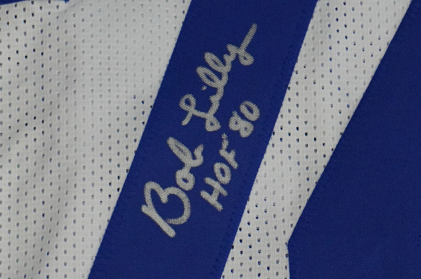 BOB LILLY SIGNED WHITE JERSEY Size XL Dallas Cowboys w/HOF 80 JSA COA