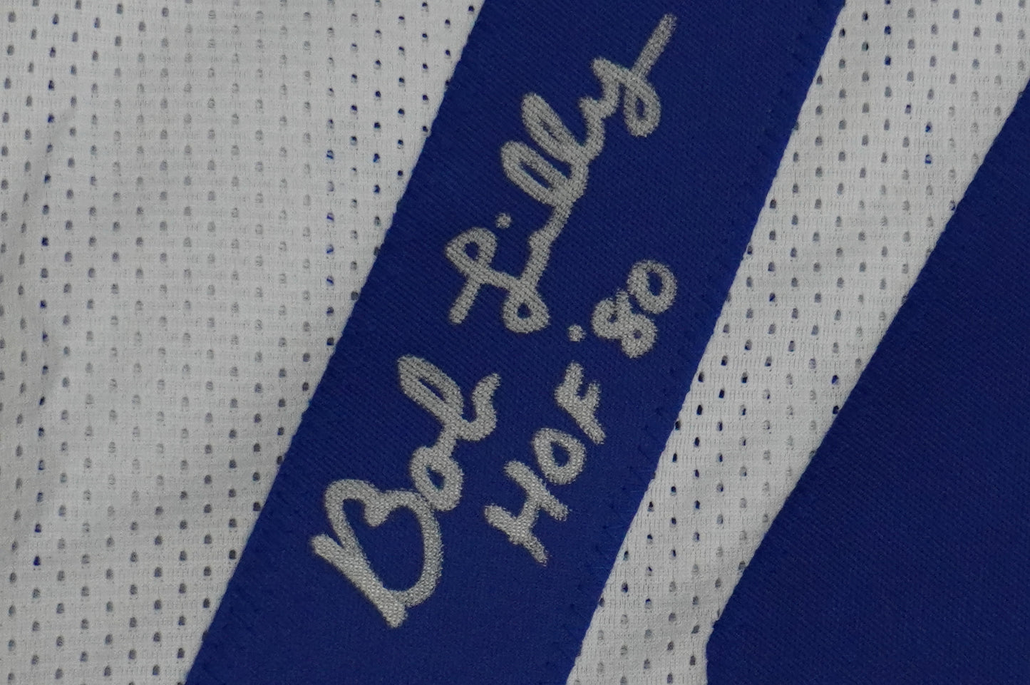 BOB LILLY SIGNED WHITE JERSEY Size XL Dallas Cowboys w/HOF 80 JSA COA