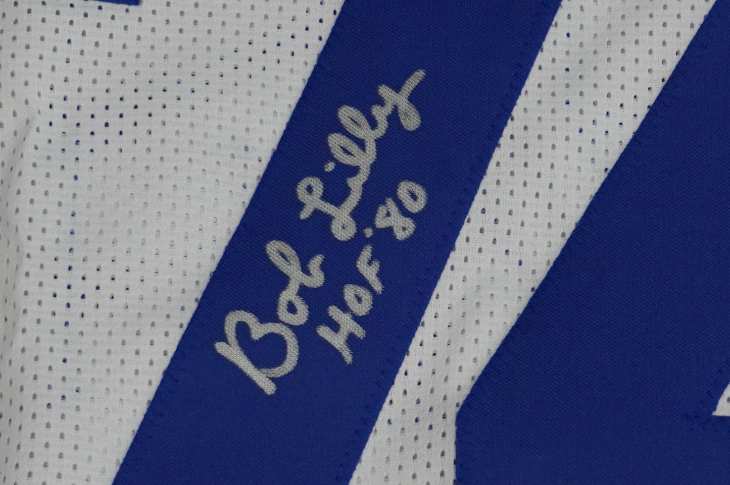 BOB LILLY SIGNED WHITE JERSEY Size XL Dallas Cowboys w/HOF 80 JSA COA